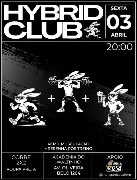 Pôster do treino semanal de 3 de abril, Academia do Waltinho