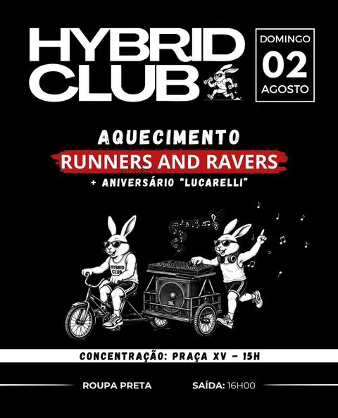 Pôster do Aquecimento Runners and Ravers, 2 de agosto, Praça XV